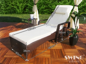 Polyrattan Gartenliege Rattan Sonnenliege 