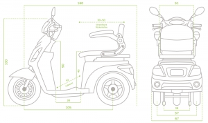 ECONELO S1000 Elektromobil , 25 km/h, 1000W, Braun