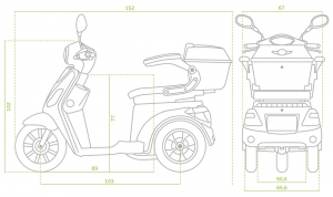 ECONELO J1000, 25 km/h, 1000 Watt, Elektromobil Rot