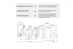 ECO ENGEL 503 Braun, Elektromobil 1000 Watt, 25 km/h, Zweisitzer