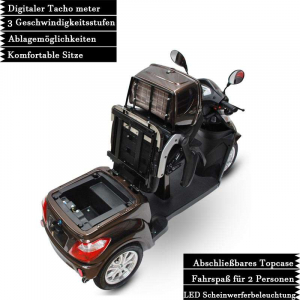 ECO ENGEL 503 Braun, Elektromobil 1000 Watt, 25 km/h, Zweisitzer