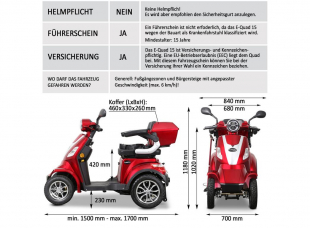 Rolektro E-Quad 15 V.2 Blei-Gel, Rot, 15 km/h