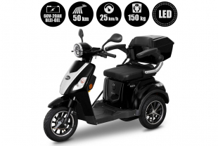 Rolektro, E-Trike 25 V.2, Schwarz, Bleigel Akkus, 1000 Watt