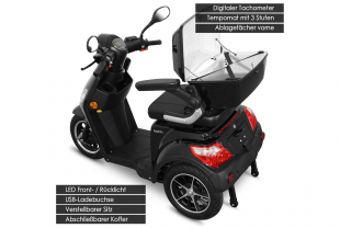 Rolektro, E-Trike 25 V.2, Schwarz, Bleigel Akkus, 1000 Watt