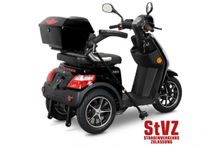 Rolektro, E-Trike 25 V.2, Schwarz, Bleigel Akkus, 1000 Watt