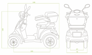 ECONELO JL4000,1000 Watt Lithium Akku, 25 km/h Rot