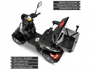 Rolektro E-Quad 25 V.3 Lithium Schwarz, 1000 Watt, 25 km/h