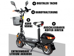 Rolektro E-Joy 45 Lithium, Schwarz, 1000 Watt, 45 km/h