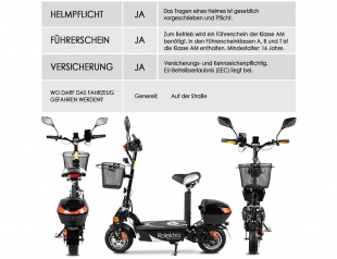 Rolektro E-Joy 45 Lithium, Schwarz, 1000 Watt, 45 km/h