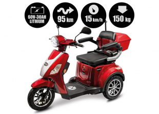 Rolektro, E-Trike 15 V.3 Lithium, Rot, 15 km/h, 1000 Watt