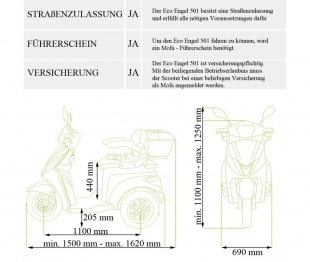 Elektromobil ECO ENGEL 501 mit 20 Ah Li-Ionen Akku, 25 km/h Braun