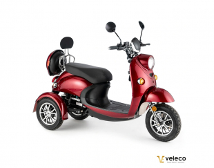 Veleco ZT63 Seniorenmobil Retro-Vespa Elektroroller 12 km/h, Rot