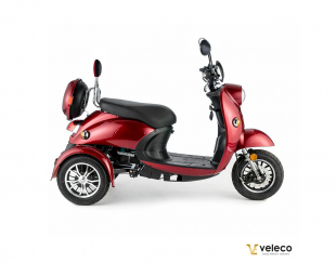 Veleco ZT63 Seniorenmobil Retro-Vespa Elektroroller 12 km/h, Rot