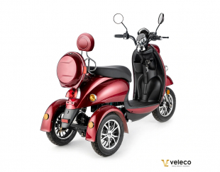 Veleco ZT63 Seniorenmobil Retro-Vespa Elektroroller 12 km/h, Rot