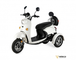 Veleco ZT63 Seniorenmobil, Retro-Vespa-Elektroroller 12 km/h, Wei