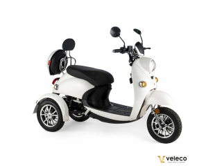 Veleco ZT63 Seniorenmobil, Retro-Vespa-Elektroroller 12 km/h, Wei