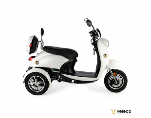 Veleco ZT63 Seniorenmobil, Retro-Vespa-Elektroroller 12 km/h, Wei