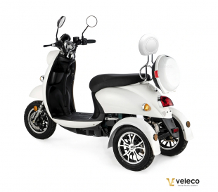 Veleco ZT63 Seniorenmobil, Retro-Vespa-Elektroroller 12 km/h, Wei