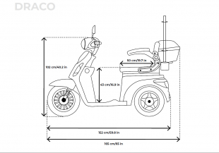 Veleco Draco Seniorenmobil 3-Rad 800W Lithium-Ionen-Akku