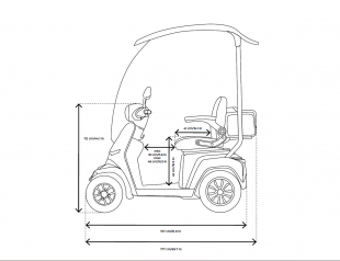 Veleco GRAVIS Seniorenmobil mit Dach, 12 km/h, 1000W Blau