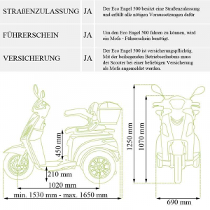 ECO ENGEL 500 Braun, 1000 Watt, 25 km/h, Elektromobil