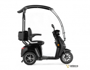 VELECO Turris mit Dach, Schwarz, 3 rad, 800W, 12 km/h