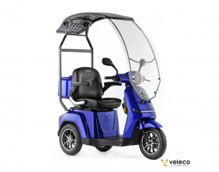 VELECO Turris mit Dach, Blau, 3 rad, 800W, 12 km/h