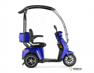 VELECO Turris mit Dach, Blau, 3 rad, 800W, 12 km/h