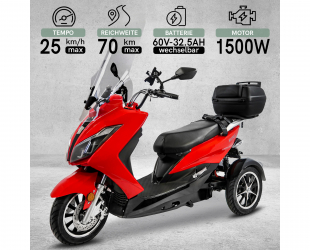 Elektroroller Maximus, 3-Rad E-Mobil MX3-25 - 25 km/h, 60V-32,5Ah Lithium Akku