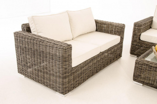 CLP Polyrattan Loungegruppe Madeira XL grau-meliert