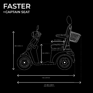 Veleco FASTER Mobilittsroller, Elektromobil mit Kapitnssitz