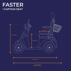 Veleco FASTER Mobilittsroller, Elektromobil mit Kapitnssitz