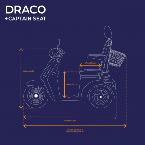 VELECO DRACO mit Kapitnssitz herausnehmbarer Lithium-Ionen-Akku