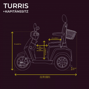 Veleco TURRIS mit Kapitnssitz, 800W, 12 km/h Rot