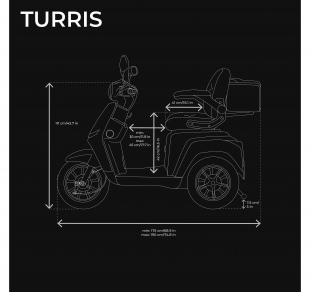 VELECO TURRIS 3-Rad-Mobilitts-Roller 800W, Lithium-Ionen Akku