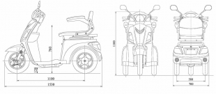 Seniorenmobil VITA CARE 1000 Li, 25 km/h, Lithium-Akku