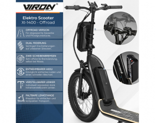 Viron E-Scooter XI-1400 - 20Ah, Elektroroller ohne Straenzulassung