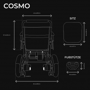 Veleco COSMO faltbarer, ultraleichter Elektro-Rollstuhl