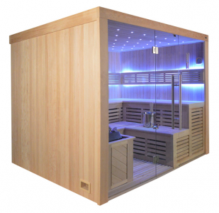 Sauna TS 4020-2 ADC Bio-Kombiofen, 200x200cm Designersauna